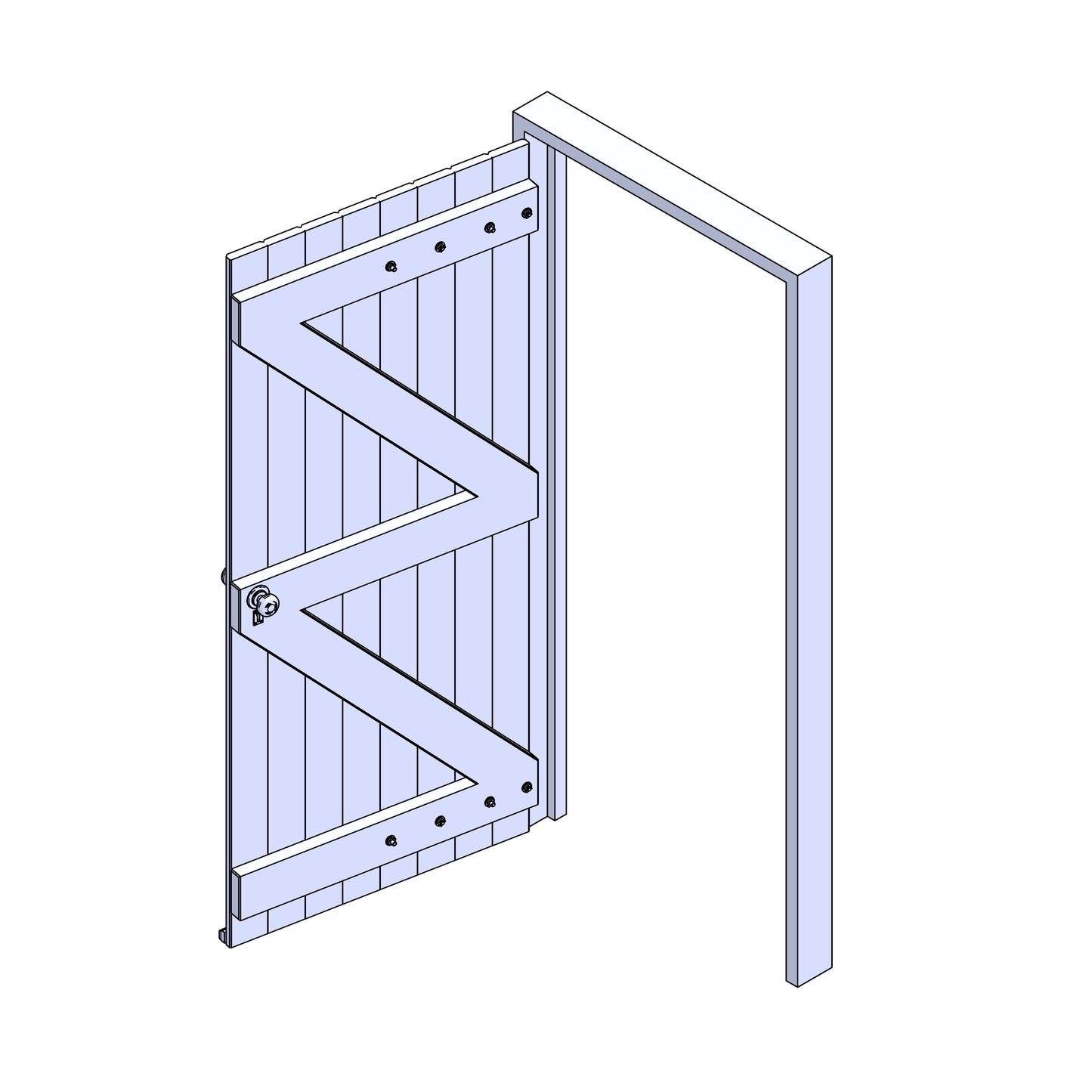 Pedestrian Door-Single+Knob+Frame - 1:43.5 Scale (7mm:1')