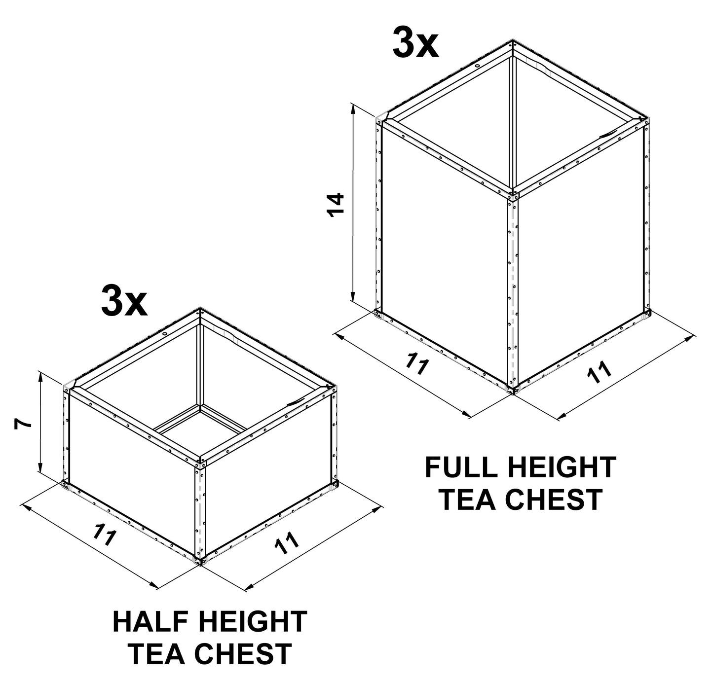 Tea Chest Set - 1:43.5 Scale (7mm:1')