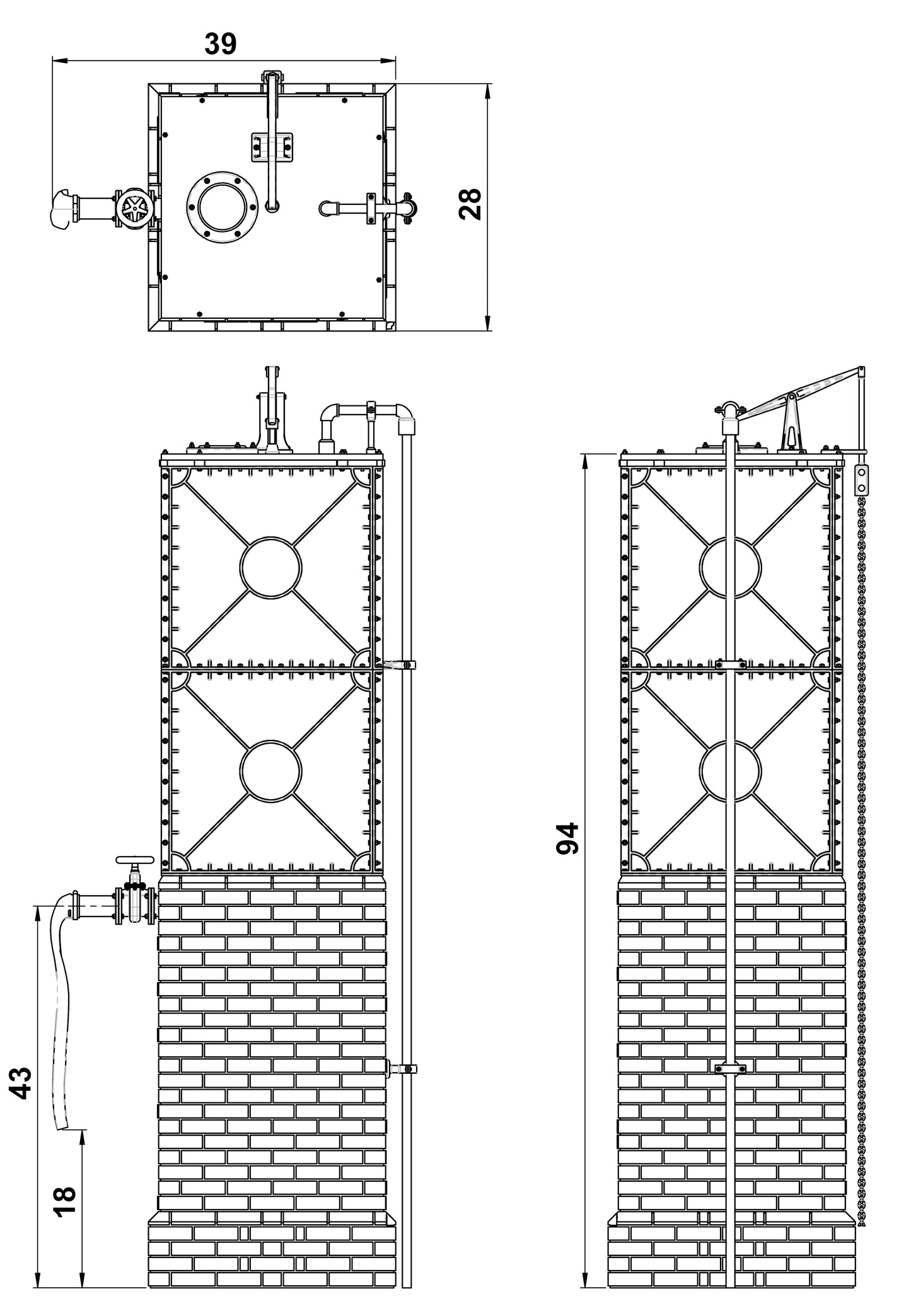 Water Tank & Brick Base Kit - 1:43.5 Scale (7mm:1')