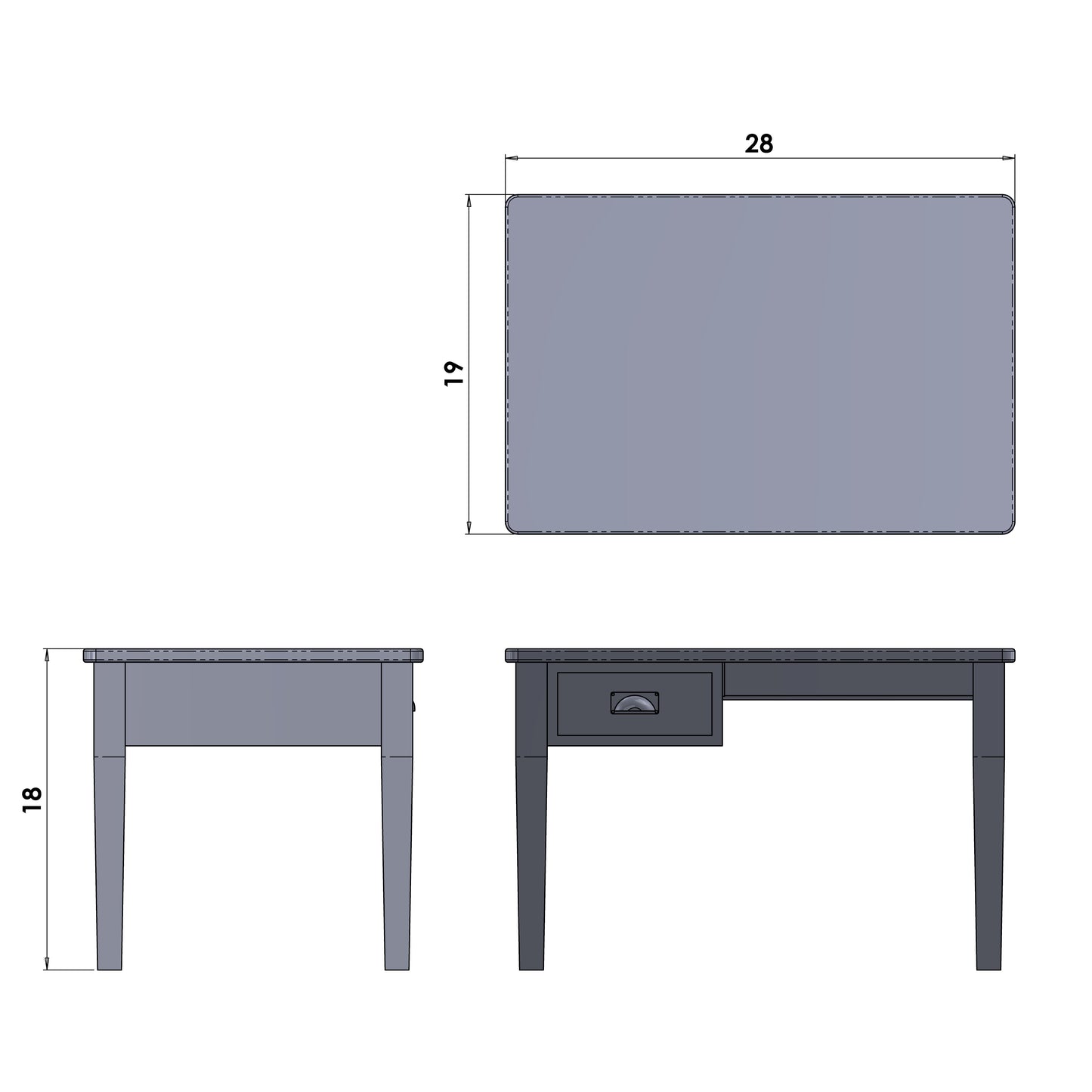 Office Table - 1:43.5 Scale (7mm:1')