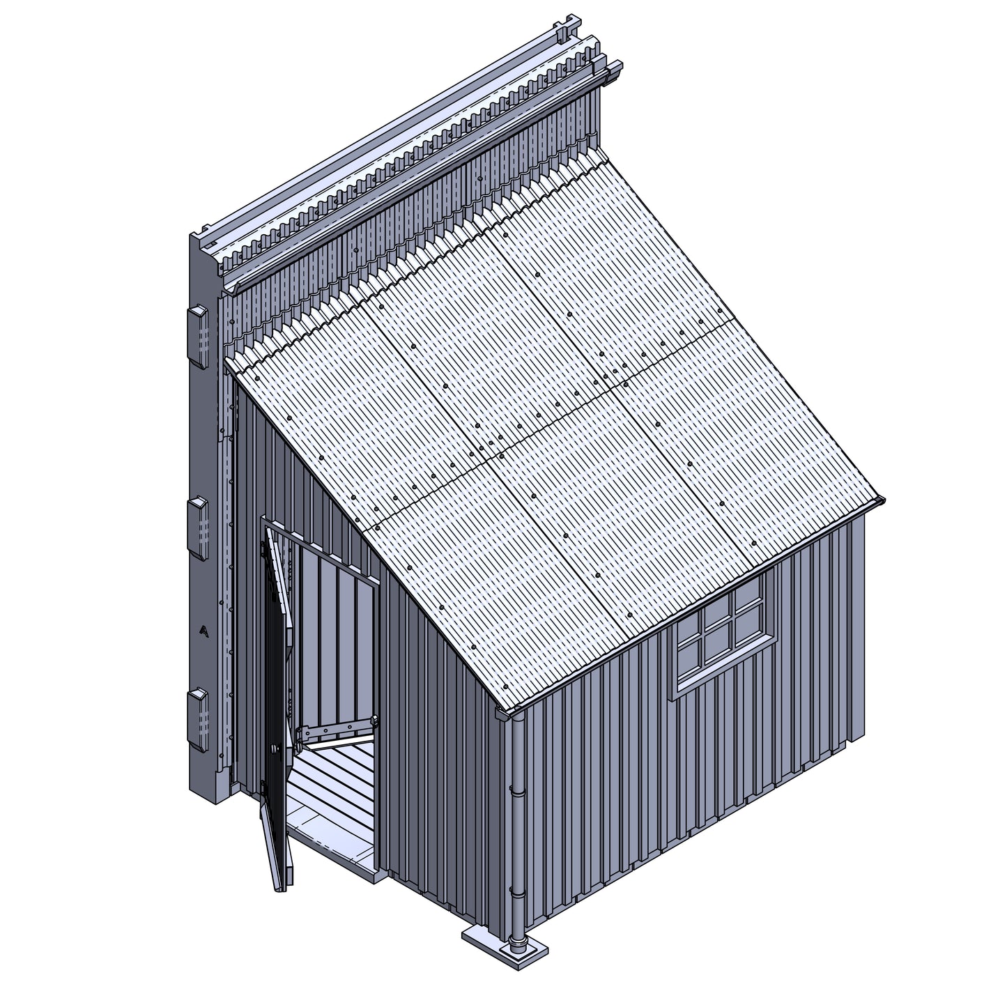 Hendre Corrugated Shed Module: Lean-To Side - 1:43.5 Scale (7mm:1')