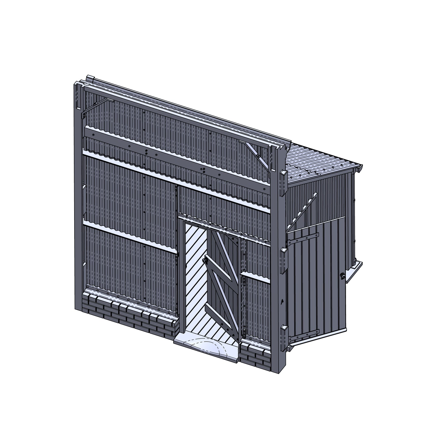 Hendre Corrugated Shed Module: Lean-To Side - 1:43.5 Scale (7mm:1')