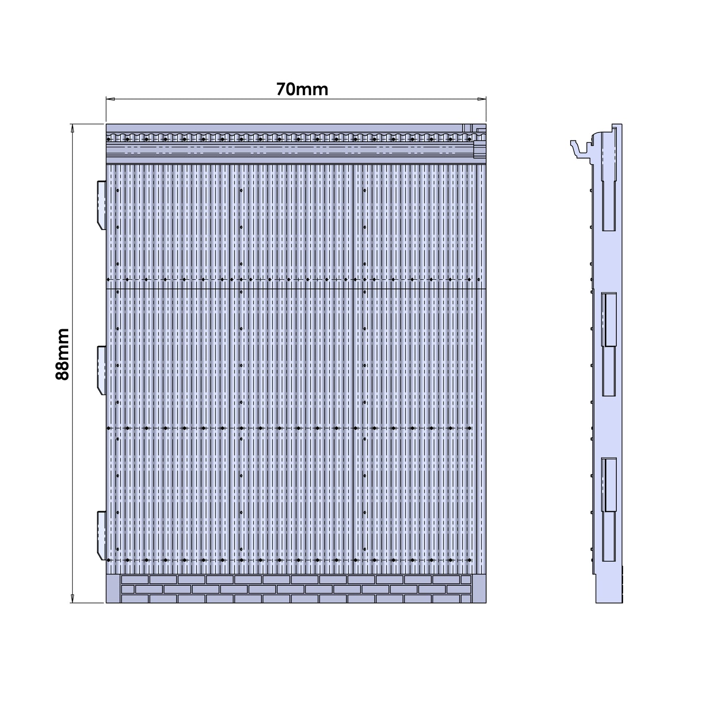 Hendre Corrugated Shed Module: Side - Plain - 1:43.5 Scale (7mm:1')