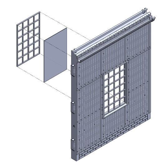 Hendre Corrugated Shed Module: Side with Window - 1:43.5 Scale (7mm:1')