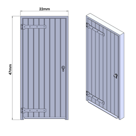 Pedestrian Door-Single+Knob+Frame - 1:43.5 Scale (7mm:1')